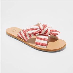 Livia Knotted Bow Slide Sandals - A New Day Target